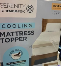 New Serenity Tempur-Pedic 3” Cooling Memory Foam Mattress Topper Queen 80x60