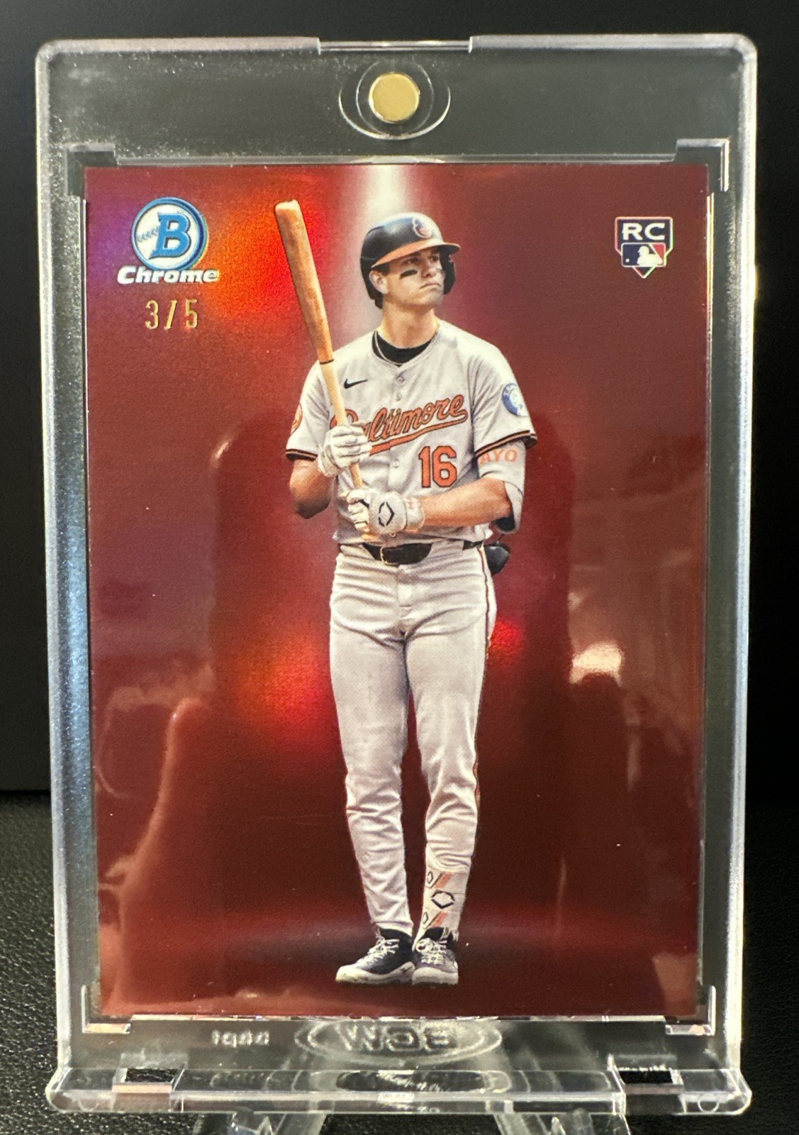 2025 Bowman Chrome Coby Mayo RC Spotlight SSP Red 3/5 #BS-13 Baltimore Orioles