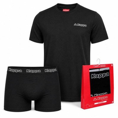 Kappa Herren Bundle: Boxershorts + T-Shirt Casual Freizeit Set schwarz neu