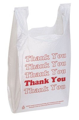 SSWBasics White Thank You Bags Case of 100-11 ½  x 6'' x 21'' - Thickness