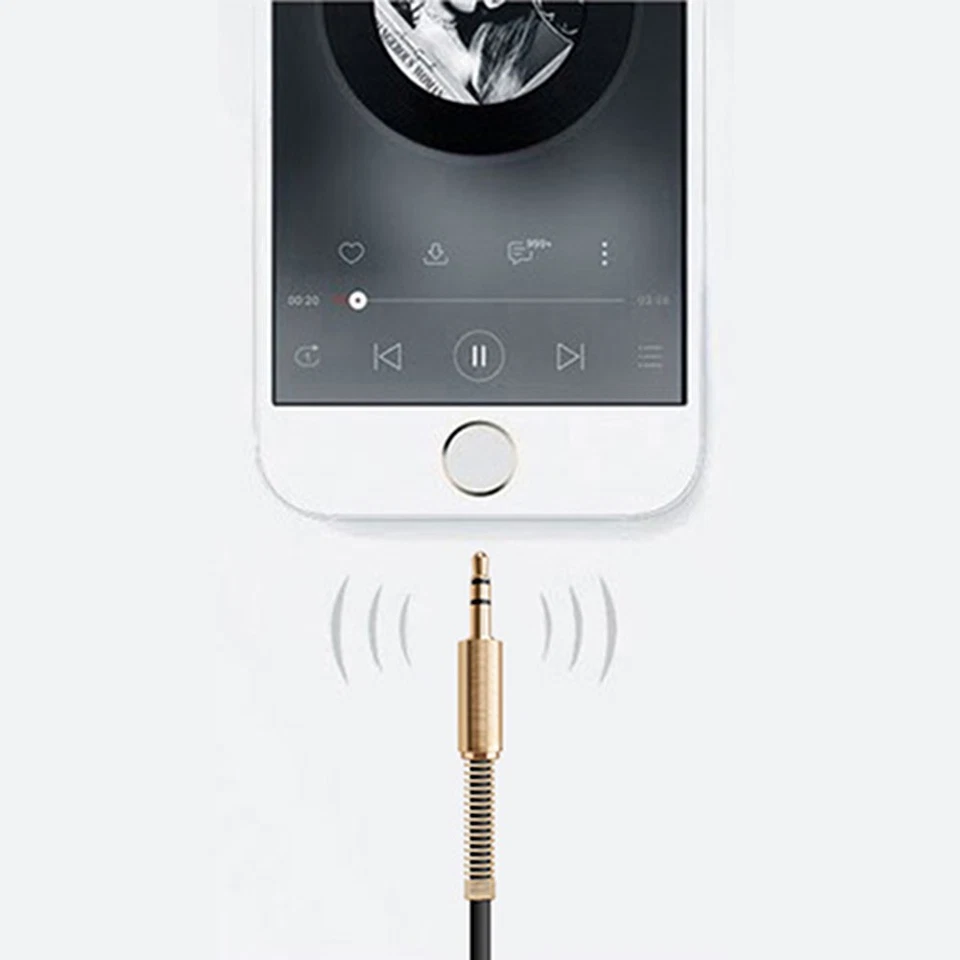 Cable auxiliar de 3 pies 3,5 mm 1/8" macho a macho estéreo auxiliar cable de audio para automóvil Foto 4 de 4