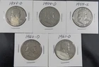 New Listing1948‑D 1954‑D 1954‑S 1960‑D 1961‑D Franklin Half Dollar Lot – 90% Silver – Cir.