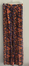 Pretty Little Thing Plus Orange Print Beach Flares Pants Sheer Size 24uK 20US