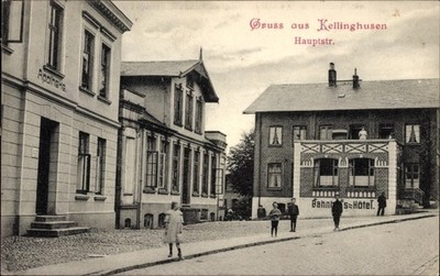 Ak Kellinghusen in Holstein, Hauptstraße, Apotheke, Bahnhofs Hotel - 3907667