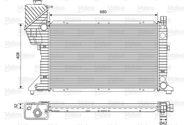 Valeo MotorküHler WasserküHler 701589 FüR Mercedes Aluminium KunststoffgehäUse-image