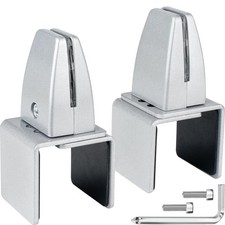 2 Packs Aluminum Sneeze Guard Support Vertical Partition Clamp for Desk Divider