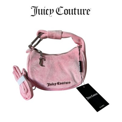 Juicy Couture Tasche Blossom Micro Hobo Juicy Pink Samt Glam Compact Pink