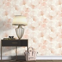 Vliestapete BläTter Floral Aquarelloptik Rosa Creme Glitzer 10470-05 (3,35€/1Qm)