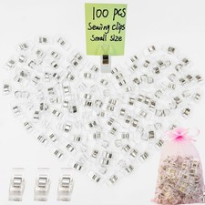 100 PCS Small Size Sewing Clips Clear Color Quilting Clips, Multipurpose Fabr...