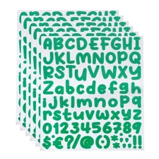 486 Pieces Vinyl Letter Stickers, 6 Sheets 1 Inch Green Self-Adhesive Cute 