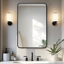 Bathroom Vanity Mirror, Black Framed Bathroom Mirror for Over Sink, High-Defi...
