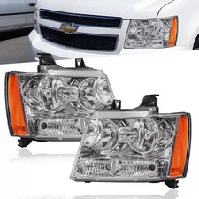 Headlights 2pcs For 2007-2014 Chevy Avalanchesuburbantahoe Chrome Halogen Lamp Headlights 2pcs For 2007-2014 Chevy Avalanchesuburbantahoe Chrome Halogen Lamp