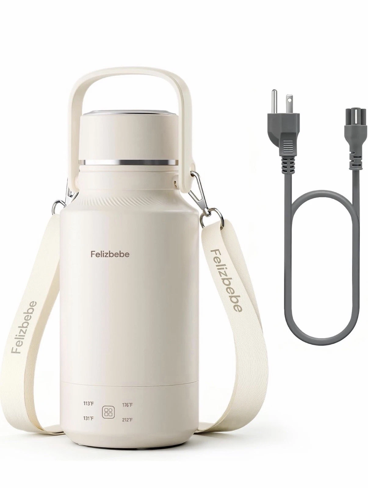 33.8 Oz/1000mL Portable Electric Kettle,304 Stainless Steel travel White