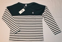 Petit Bateau Mariniere Ringelpulli Blau Weiß GrüN Neu Gr. 152
