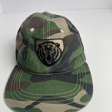 Yamaha Brand Camo Grizzly Hat Hook and Loop Strap VTG look