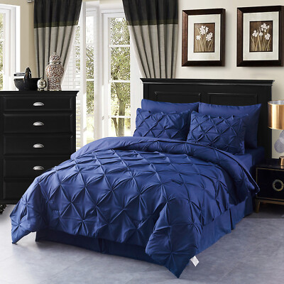 8 Pieces Elegant Comforter Luxury Soft Bed-in-a-Bag Comforter Set Queen King