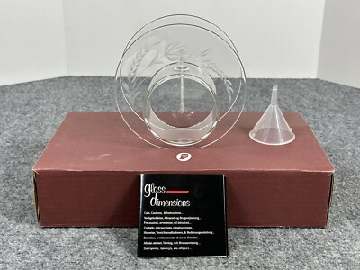Vintage Glass Dimensions 6'' ORION Oil Candle Lamp Engraved Handcrafted USA Clear