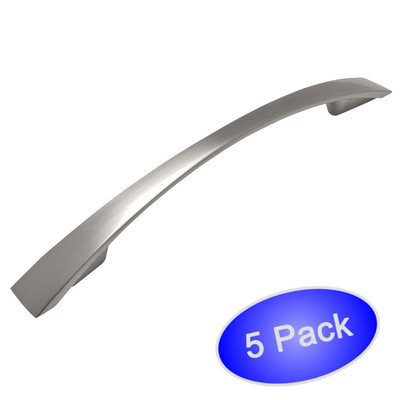 *5 Pack* Cosmas Cabinet Hardware Brushed Satin Nickel Arch Pulls #3200-128SN
