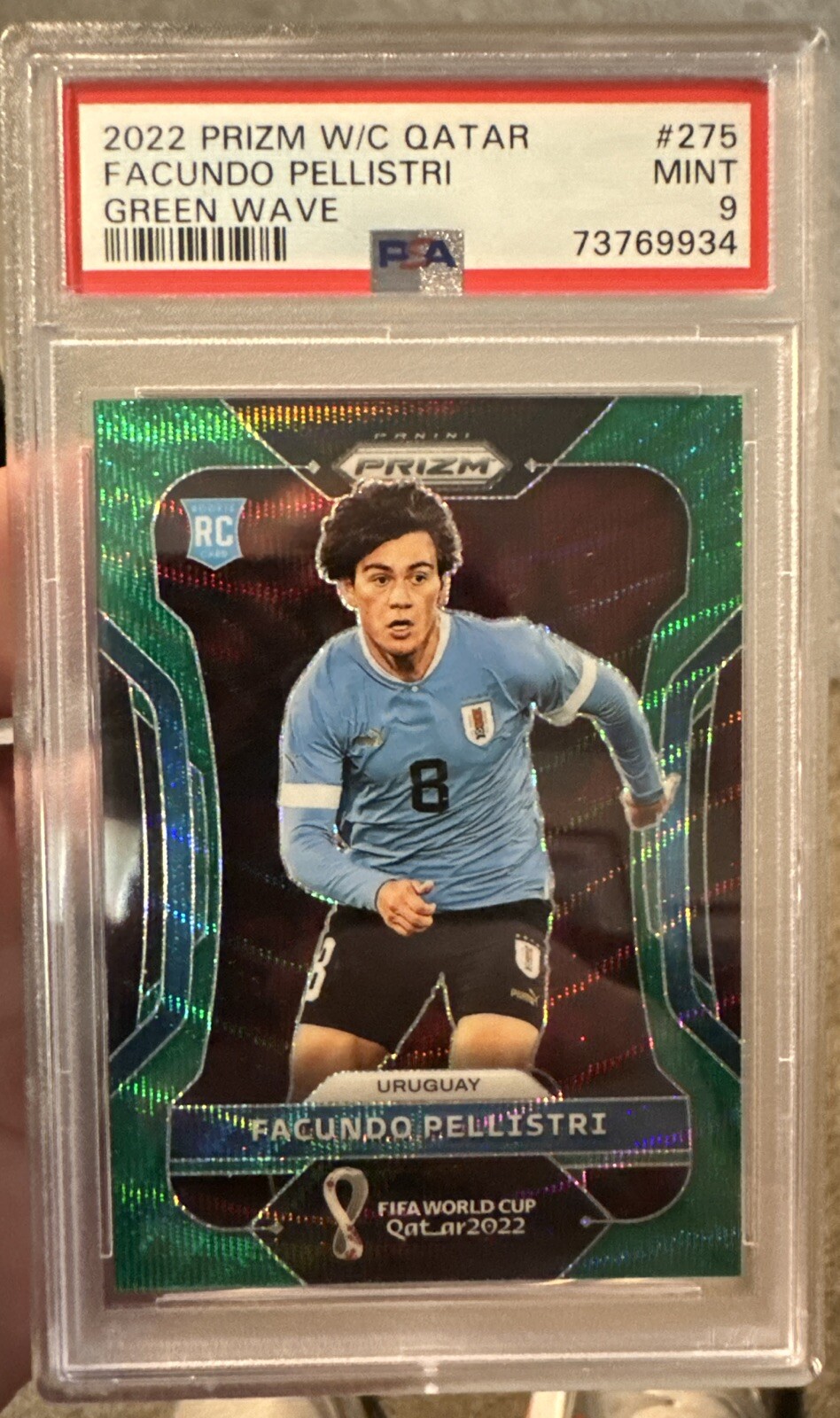 Facundo Pellistri 2022 Prizm FIFA World Cup Soccer Green Wave Prism #275 MINT 9