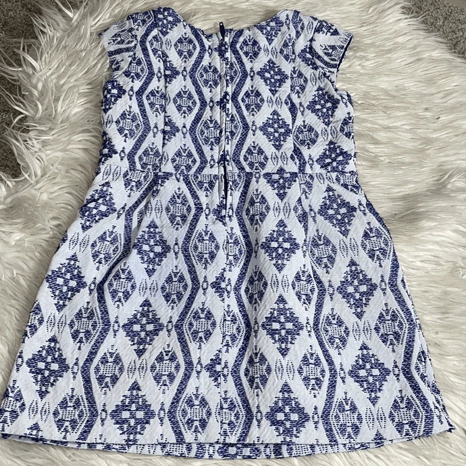 Genuine kids from Oshkosh Dress Girls Size 5T Jacquard Color Blue/Silver/White - Image 4 of 4