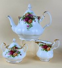 1962 ROYAL ALBERT Old Country Roses, Place Setting/Tea set/Bunny Creamer & Sugar