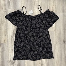 NWT Free People Patterned Ruffle Off Shoulder Mini Dress Removable Straps Size S