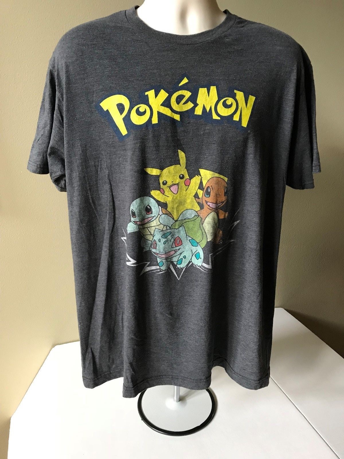 Mighty Fine Pokémon Eevee Evolutions Women's Gray V-Neck Graphic T