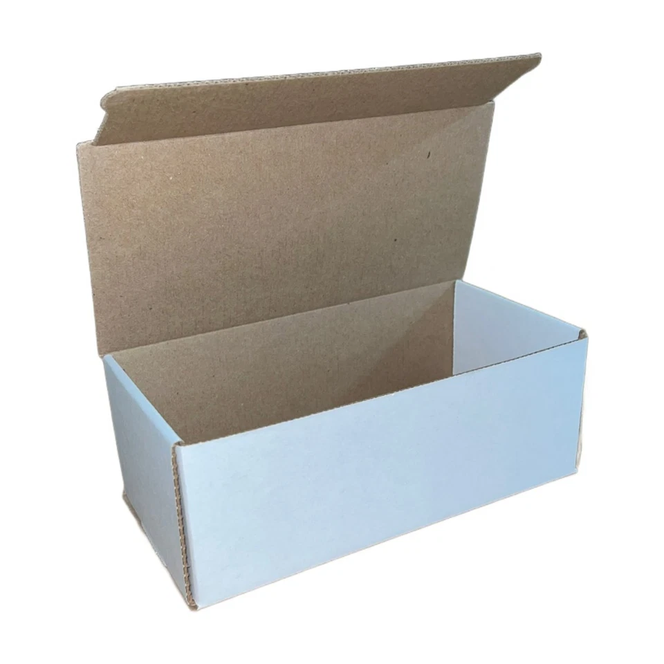 25 8x4x2 Blanc Carton Papier Boîtes Envoi Mise en Carton Boîte Ondulé - Photo 2/3