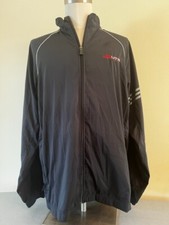 Giacca a vento vintage Adidas Ivan Lendl IJTA zip pista tennis Pickleball XL