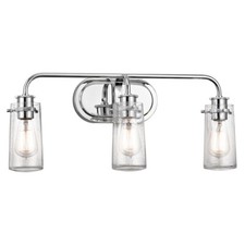Kichler Braelyn 3-Light Bath Vanity Chrome Clear Seeded