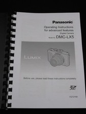 PANASONIC LUMIX LX5 CAMERA PRINTED USER MANUAL GUIDE HANDBOOK 236 PAGES A5