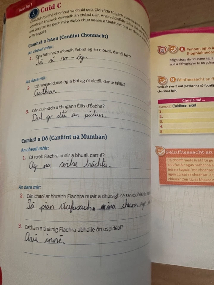 Mol an Oige 3 Junior cert Irish - Textbook & Workbook Set (2018) **USED** - Image 4 of 4