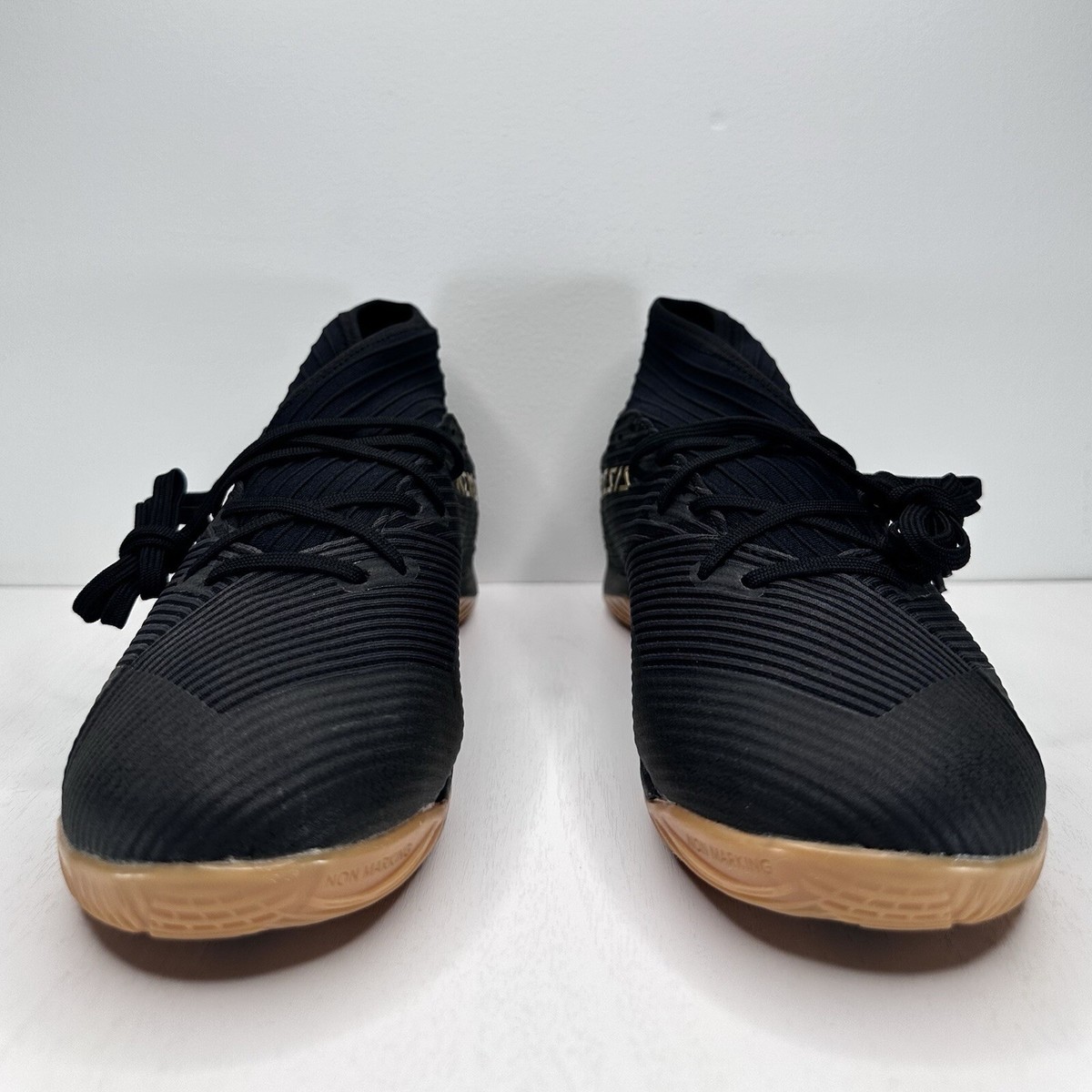 Adidas Nemeziz 19.3 Black Gold & Gum Indoor Soccer Shoes Sz 8.5