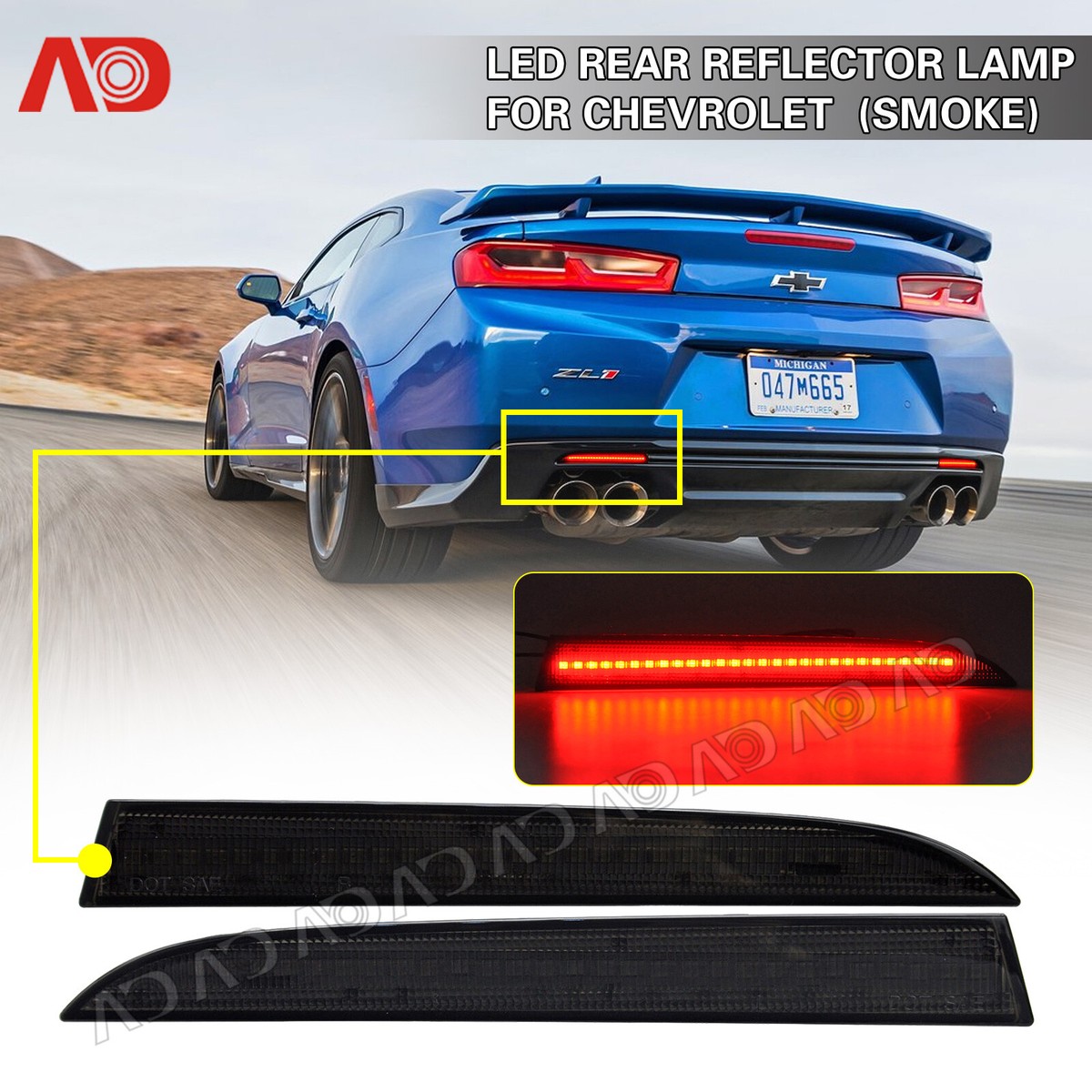 2013 Cadillac Ats Alternator Smoked LED Rear Bumper Reflector Tail Lights For 13-17 Cadillac ATS & 17-18 XT5 2013 Cadillac Ats Led Headlights - Foto 8