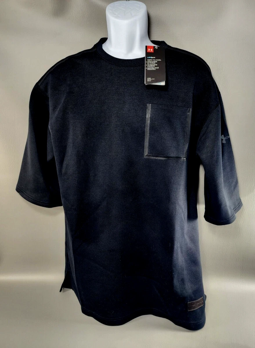 Under Armour - ColdGear Loose-Fit Mens Black Thermal Shirt w/Pocket - Size  LGT