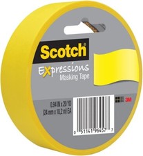 Scotch Expressions Masking Tape, 0.94-Inch x 20-Yards, Primary Yellow,...
