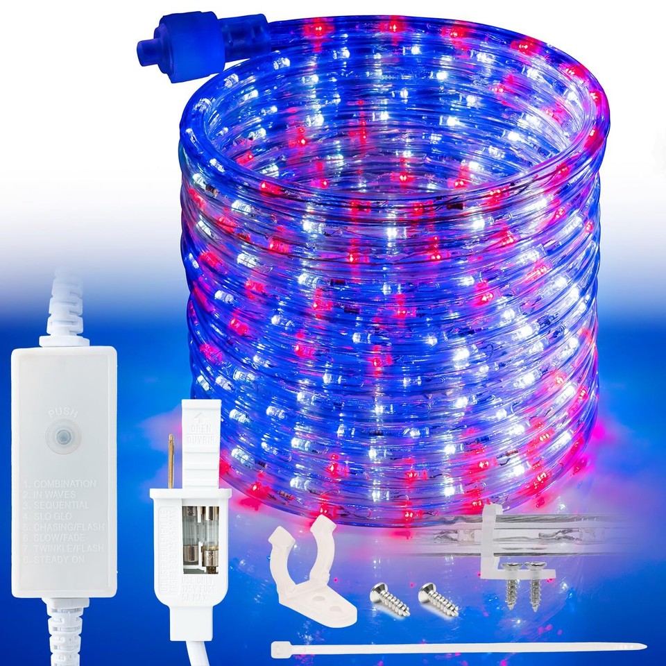 8-Mode LED Rope Light, Outdoor Waterproof Connectable Accent Lighting ...