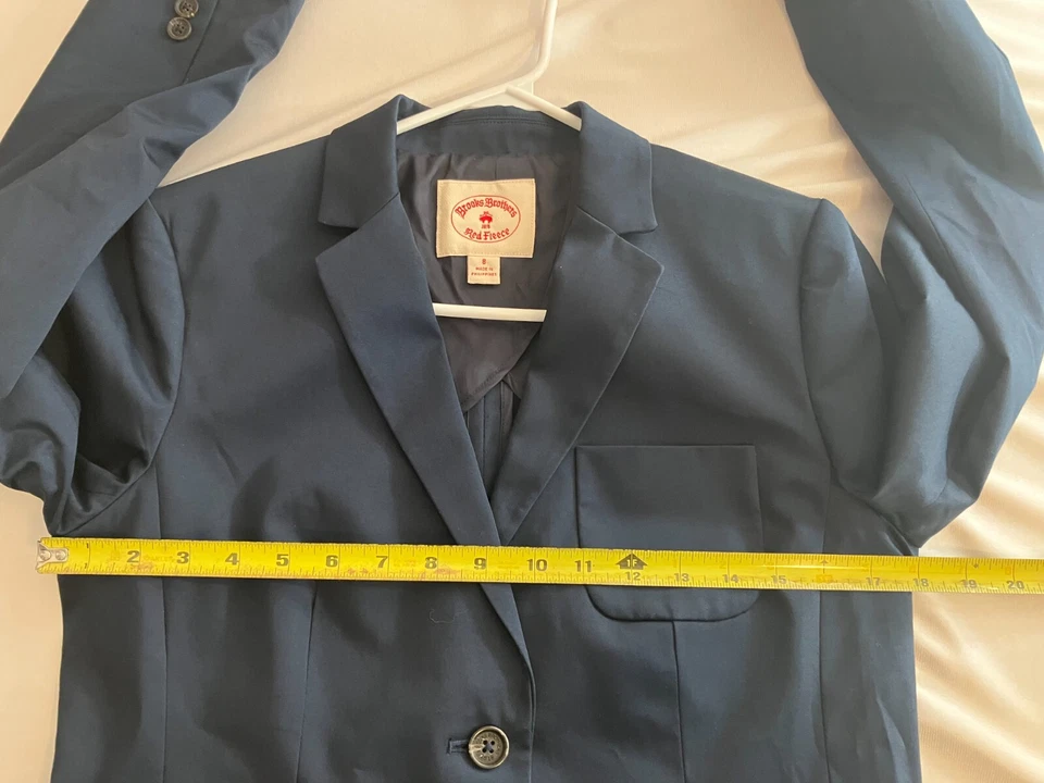 Chaqueta Blazer Brooks Brothers Rojo Polar Talla 8 Azul Marino Mezcla de Algodón Trabajo al Trabajo Foto 4 de 4