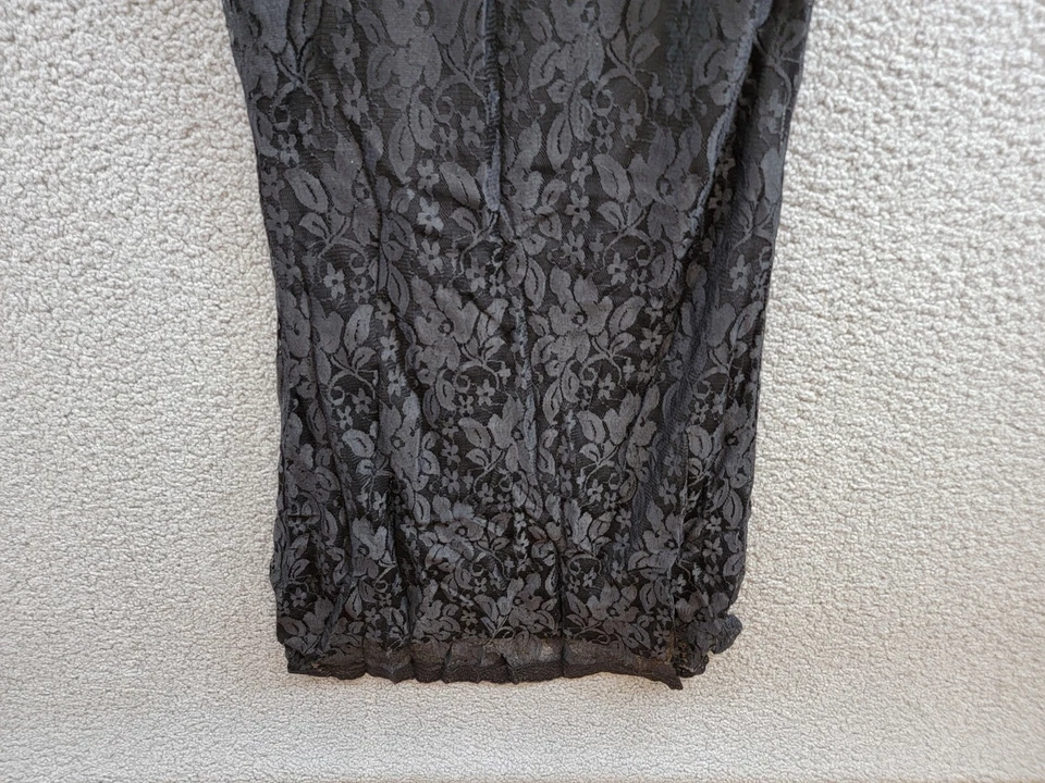 AQUA Lace Corset Slip Dress Women's XS Black Scalloped Hem Adjustable Strap - Image 4 of 4