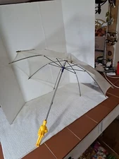 Vintage Morton Salt Girl Umbrella Has One Hole In Vinyl