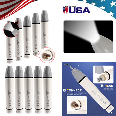 1-10Pcs Ultrasonic Piezo Dental Scaler Handpiece LED light For DTE/SATELEC
