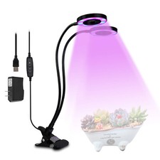 Dimmable LED Grow Lamp Plant Red Blue Spectrum Gooseneck Clamp Clip Light Switch