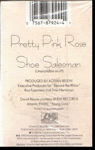 ADRIAN BELEW & DAVID BOWIE PRETTY PINK ROSE VINTAGE CASSETTE SINGLE SEALED - Picture 2 of 2