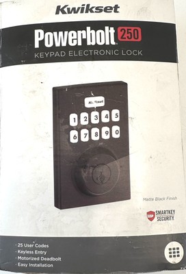 Kwikset Powerbolt 250 Electronic Keypad Deadbolt In Matte Black 992500-006