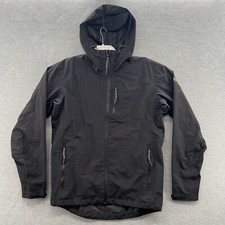 Red Fox Mens Black Taped Seam Seal Hooded Full Zip Rain Jacket Size S