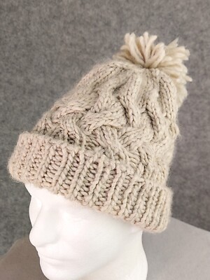 BULA Women's Winter Hat Wool Cable Knit Loose Cuffed Beanie