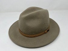 100 Wool Handmade Olive W/ Leather Band SCALA Hat Size M Vented Soft