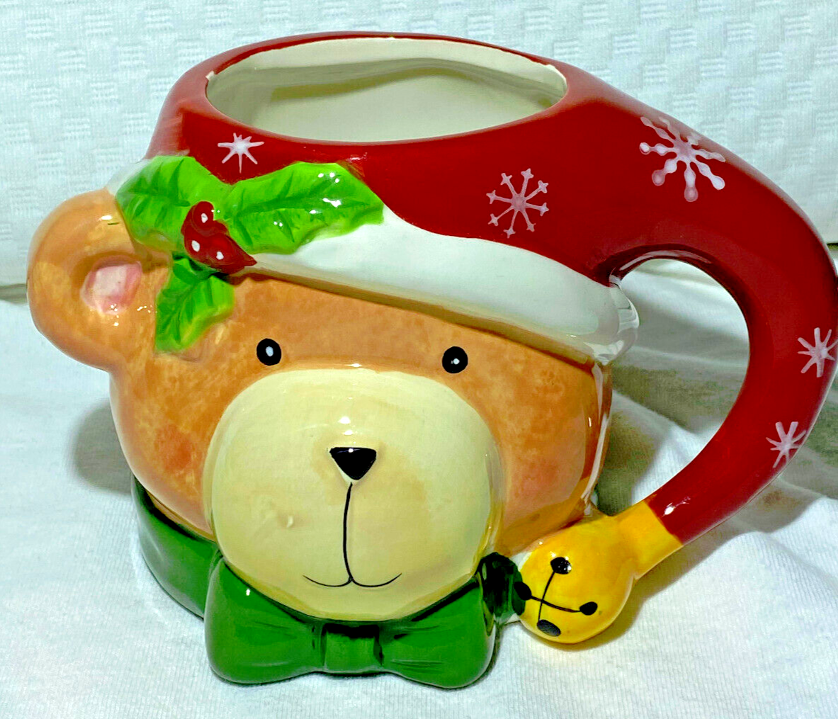 Christmas Jumbo Bear Face 3D Coffee Mug by Certified International Susan Winget
