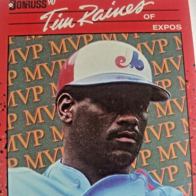 1990 Donruss #BC-7 Tim Raines ERROR NO Dot after INV Baseball CARD
