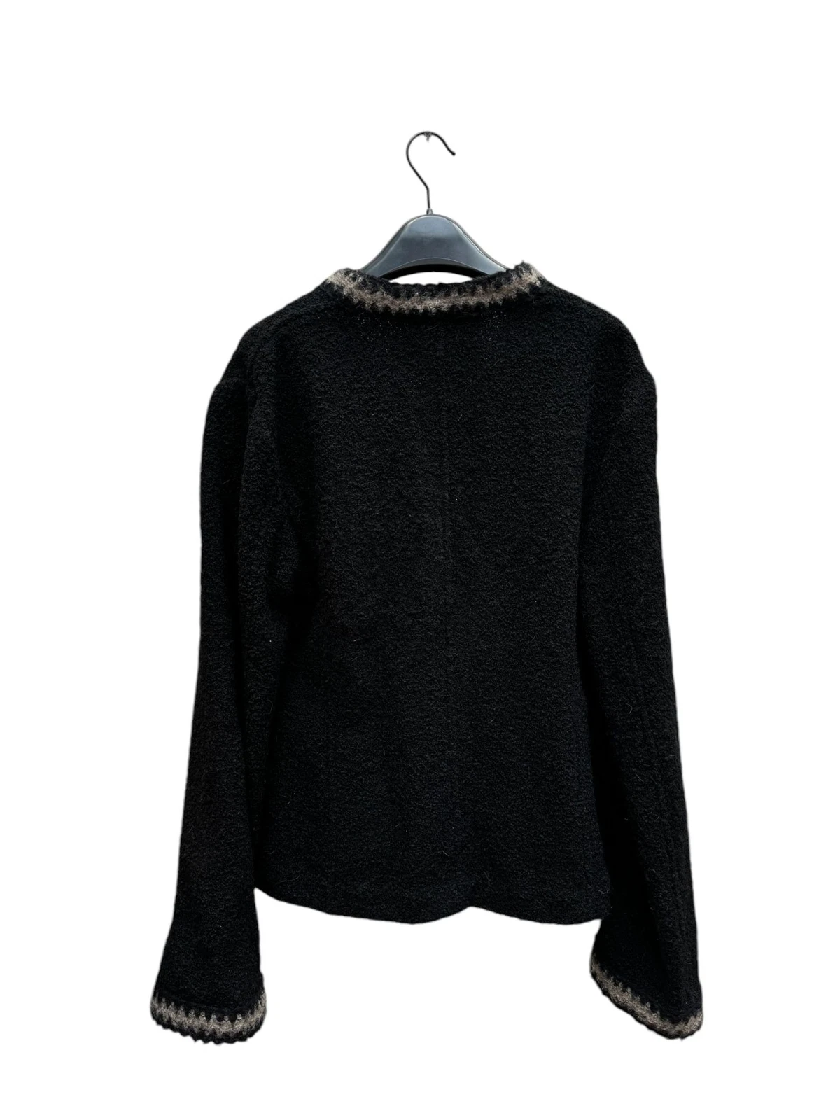 Giacca tweed bouclé nero Chanel by Karl Lagerfeld collezione runway autunno 1998